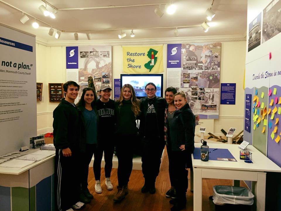 rofessor Ziobro’s Fall 2017 Oral History students pause for a photo at the Monmouth County Historical Association ‘s exhibit, “Tracking Sandy: Monmouth County Remembers.”